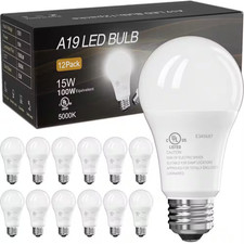 100-Watt Equivalent A19 Non-Dimmable LED Light Bulb 5000K Daylight 12-Pack 