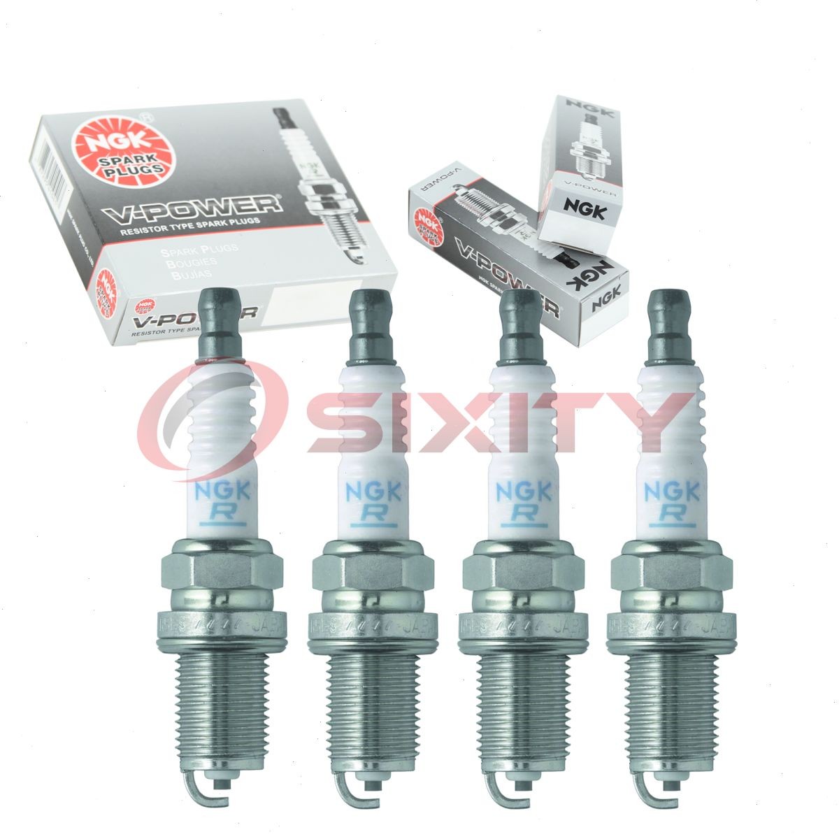 4 pcs NGK V-Power Spark Plugs for 1985-1998 Saab 900 2.3L 2.0L L4 2.0L - ih