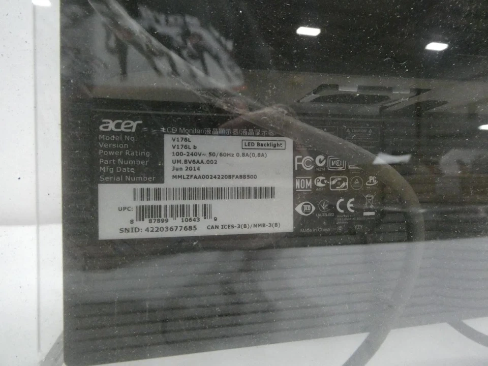 Acer V176L 17in Led Display 100-240v-ac - Image 3 of 4