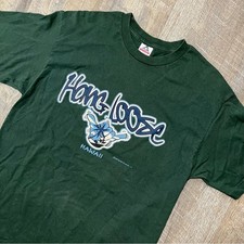 Vintage Y2K Hang Loose Hawaii 2000 Green T Shirt USA Mens Size Small