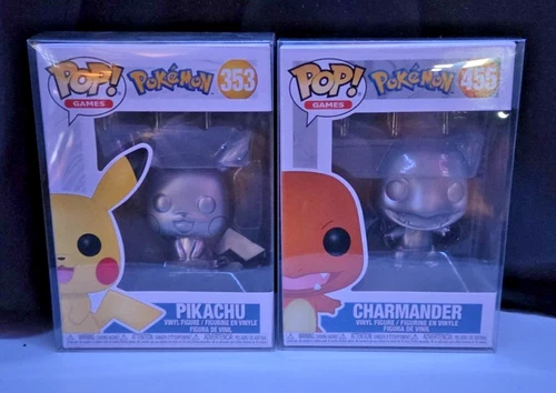 FUNKO Pop! Pokemon - Pikachu #353 and Charmander #455 Silver