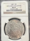 1887 Morgan Silver Dollar MS63 NGC McClaren Collection ~ Free S/H!