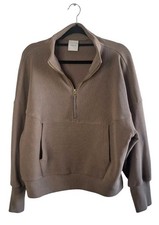 VARLEY Acadia Sweatshirt Quarter Zip Women s X-Large Beige Ottoman