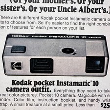 1974 Kodak Camera Instamatic 10 Pocket 20 30 Vintage Print Ad Photo Advert Art