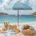 LAGarden Our Beach Umbrella Beech Wood Pole w/ Tablecloth Table Cover Seagull — photo 8
