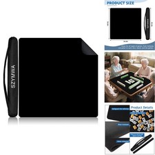 SZYMWS 34.5"x34.5" Large Rubber Mahjong Mat Black