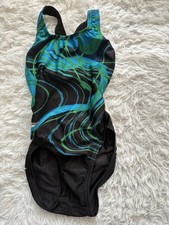 Speedo Kids Sz. S/M see Specs Green Blk Design Racer Suit. Grt. Quality