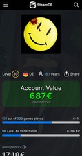 Steam Account - 2500€+ Account value- 18,1 Jahre - 183 Spiele - Kein Ban