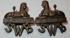 GENUINE WW1 SOUTH WALES BORDERERS OFFICERS COLLAR BADGE PAIR MILITARY WORLD WAR