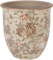 Clayre & Eef 6CE2415L Blumentopf Beige-GrüN Ø 17X17 Cm