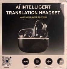 AI Intelligent Translation Earbuds Bluetooth Hifi Sound Noise Reduction Black/Wh