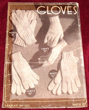 TWILLEY 1940s VINTAGE KNITTING PATTERN 101 - LADIES & GENTS GLOVES