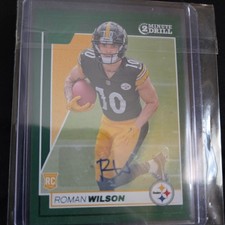 2024 Panini Zenith Football ROMAN WILSON RC No. 185 2 MINUTE DRILL AUTO GREEN!