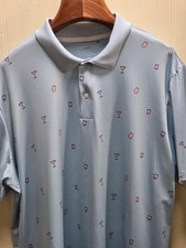 Bonobos Golf Polo Shirt Mens XL Blue Cocktail Print Stretch Slim Fit Performance