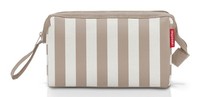 Reisenthel Travel Cosmetic Bag Kulturbeutel Summerstripes Coffee Taupe Weiß Neu