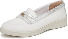 Bzees For LifeStride Women's All Aboard Loafer Cloud White NW/OB 9M