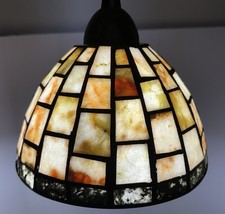 Vtg Leaded Genuine Alabaster Stone-Tiffany In...