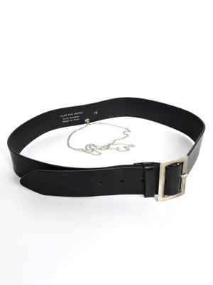 Vintage DRIES VAN NOTEN Belt Leather Chain Buckle Metal Black Size Vintage DRIES VAN NOTEN Belt Leather Chain Buckle Metal Black Size