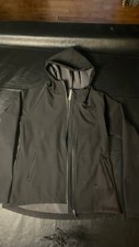 Fabletics Womens Black Softshell Hooded Jacket, Size Medium