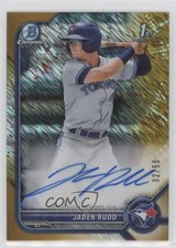 2022 Bowman Chrome Prospect Gold Shimmer Refractor 2/50 Jaden Rudd Auto 15tt