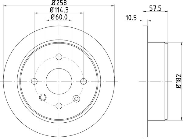 DON PCD11922 258mm Rear Axle Brake Disc Set Fits Chevrolet Daewoo
