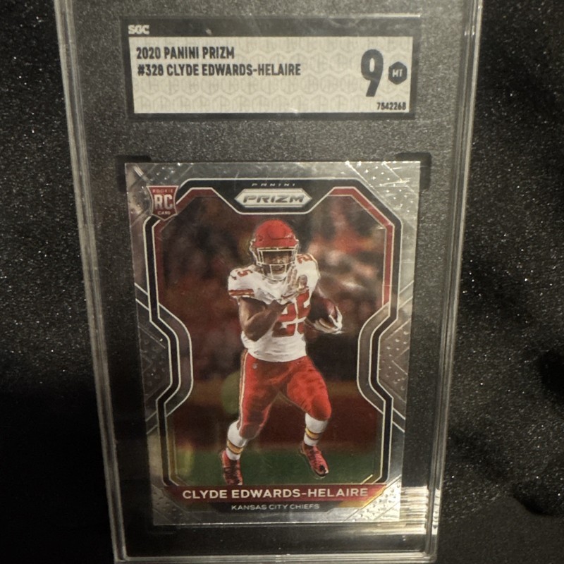 Panini 2020 Prizm Clyde Edwards-Helaire Chiefs #328 Rookie RC SGC 9