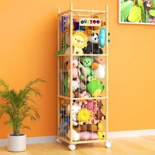 Stuffed Animal Storage Zoo with Wheels and Twinkling Bee String Lights, 55.12...