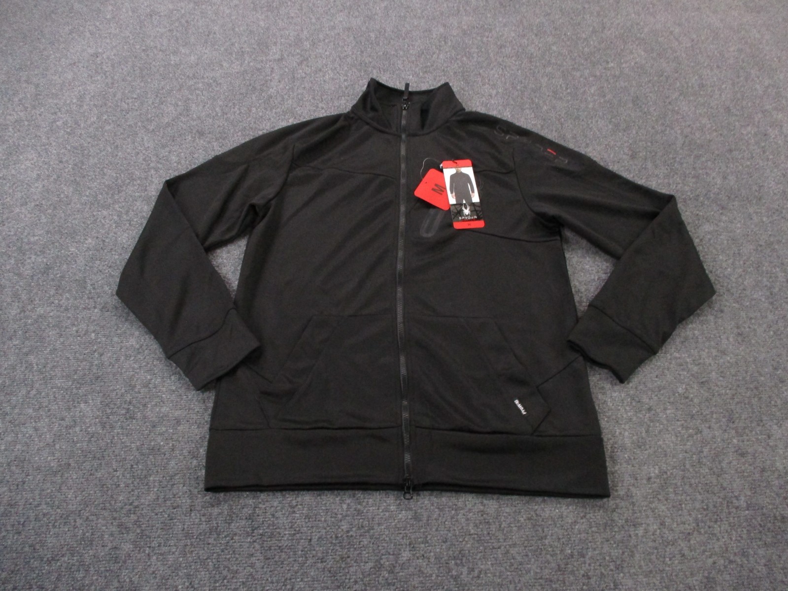 Spyder Jacket Mens M Black Active Performance Athletic Outdoor Stretch Track NEW