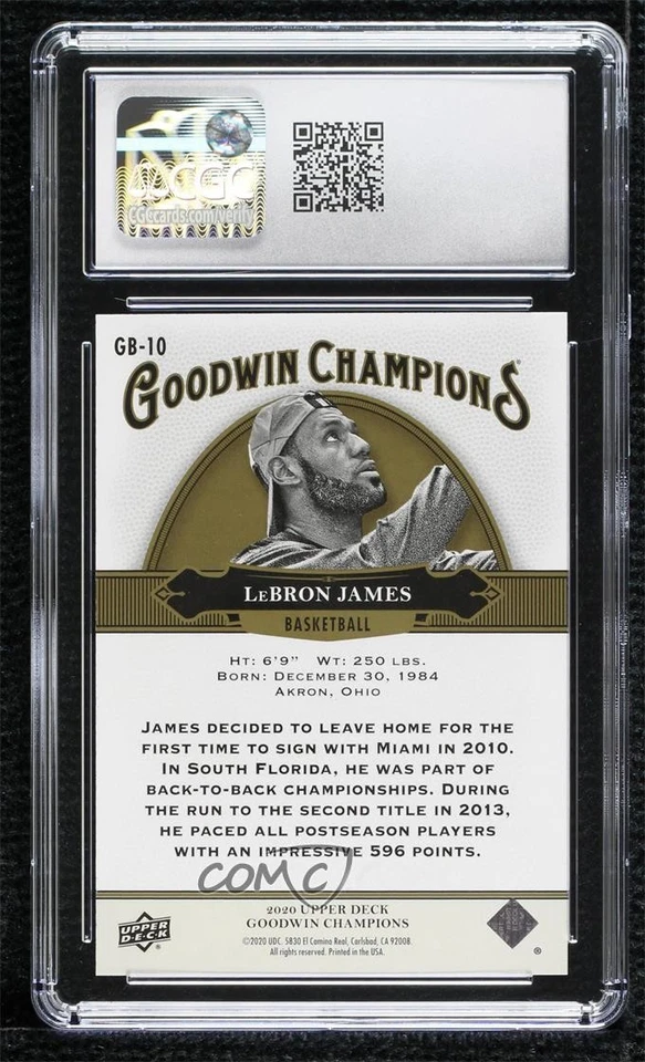 2020 Goodwin Champions Basketball Retail Exclusives Blue LeBron James CGC 10 - Image 2 of 2
