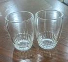Two Anchor Hocking Vintage 1950s 8 oz. Ribbed Barrel Glass Tumbler Bar Whiskey