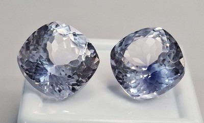 Pair Of Light Blue Tanzanite 23-25 Ct Cushion Cut Natural Loose Gemstone SP288
