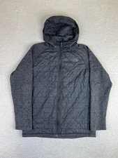The North Face Jacket Boys XL 18/20 Gray Quilted Hooded Full Zip Warm Fleece