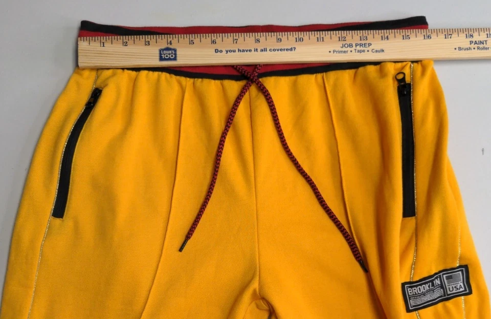 Vintage BKX Ricky Singh Fleece Men’s Pants Joggers Yellow Drawstring Y2K XL - Image 4 of 4