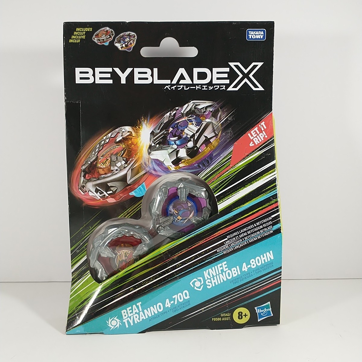 Takara Tomy Beyblade X Booster BEAT TYRANNNO 4-70Q and KNIFE