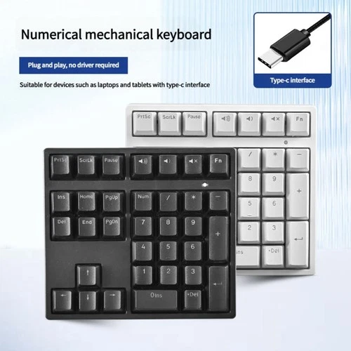 34 Key Mechanical Keyboard Single Handed Keyboard Keypad USB Number Keypad