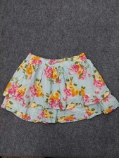 Y2K Abercrombie Fitch Tiered Mini Skirt Womens Large Blue Floral Tiered Cottage