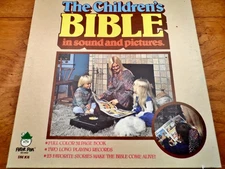 ♫ Children's Bible in Sound & Pictures ♫ 1974 Peter Pan 2xLP Vinyl Box Set +Book