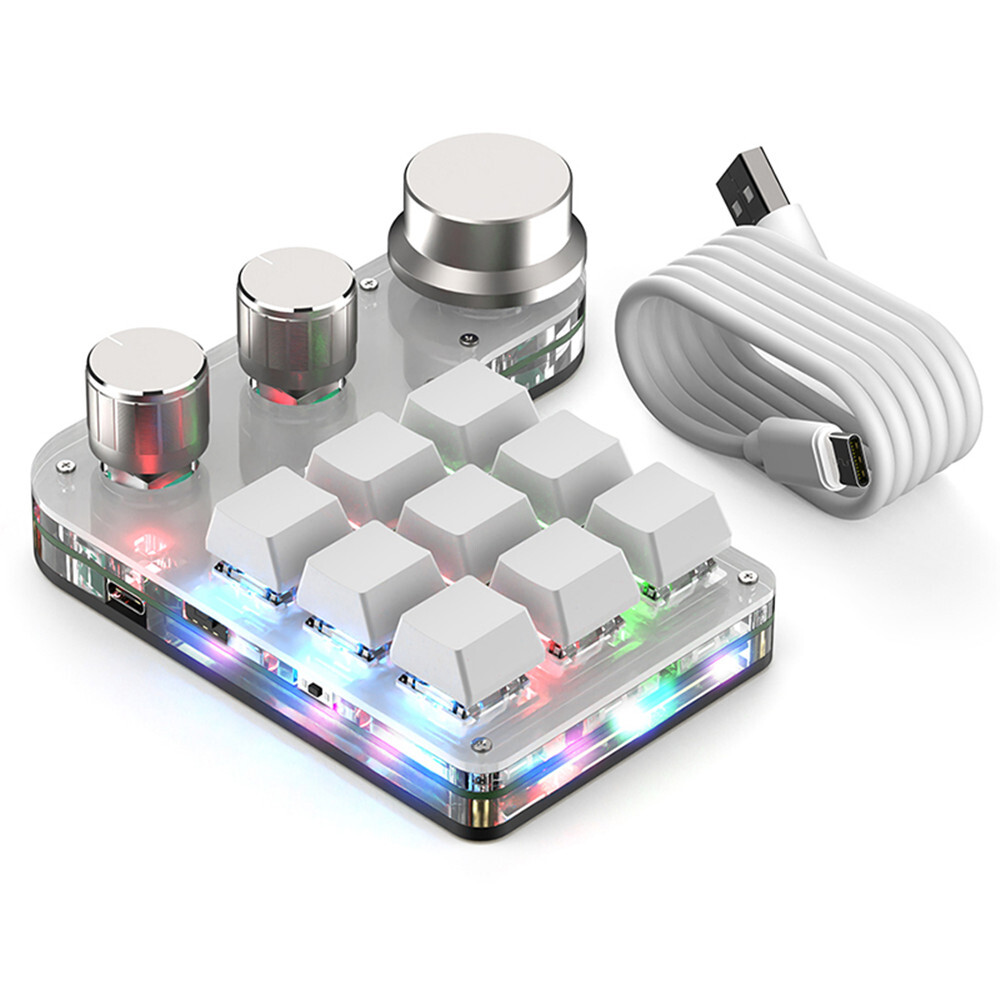 Universal Mechanical Keyboard Clip with 3 Knobs and 9 Multifunction Keys