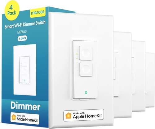 meross 4 Pack Smart Dimmer Switch Single Pole 4 Pack, White | eBay