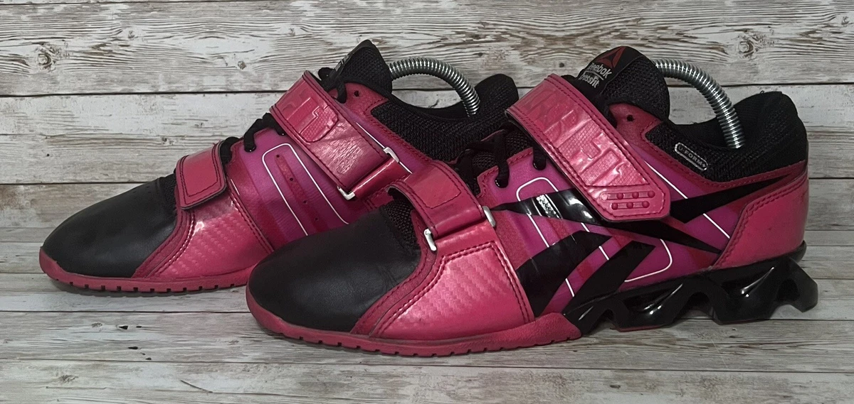 Reebok U-Form Weightlifting Lifter Leather Shoes Pink/Black Women Sz 9 |