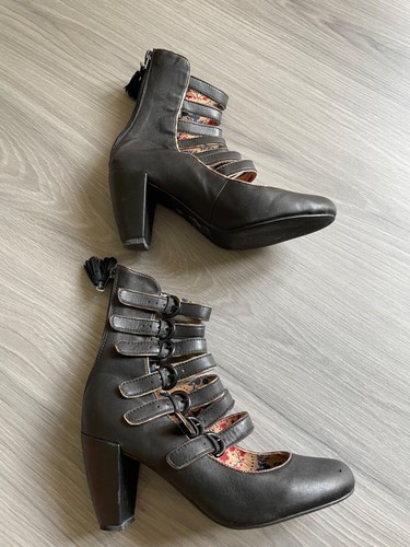 Miss L-Fire Black Leather Da Vinci Ankle Boots UK5/38 - Picture 3 of 15