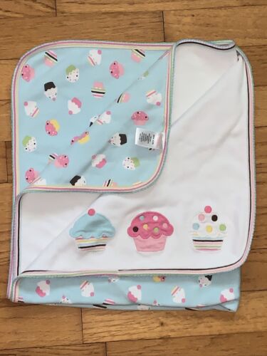 Gymboree Cupcake Cutie Blue Brown Pink Cotton Baby Blanket 2011 - Picture 1 of 7
