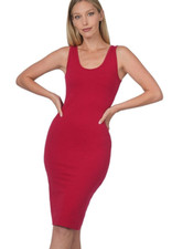 Women's Midi Dress Sleeveless S M L XL