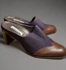 Nine & Co Sz 7 Slip On Mule Heel 2 Tone