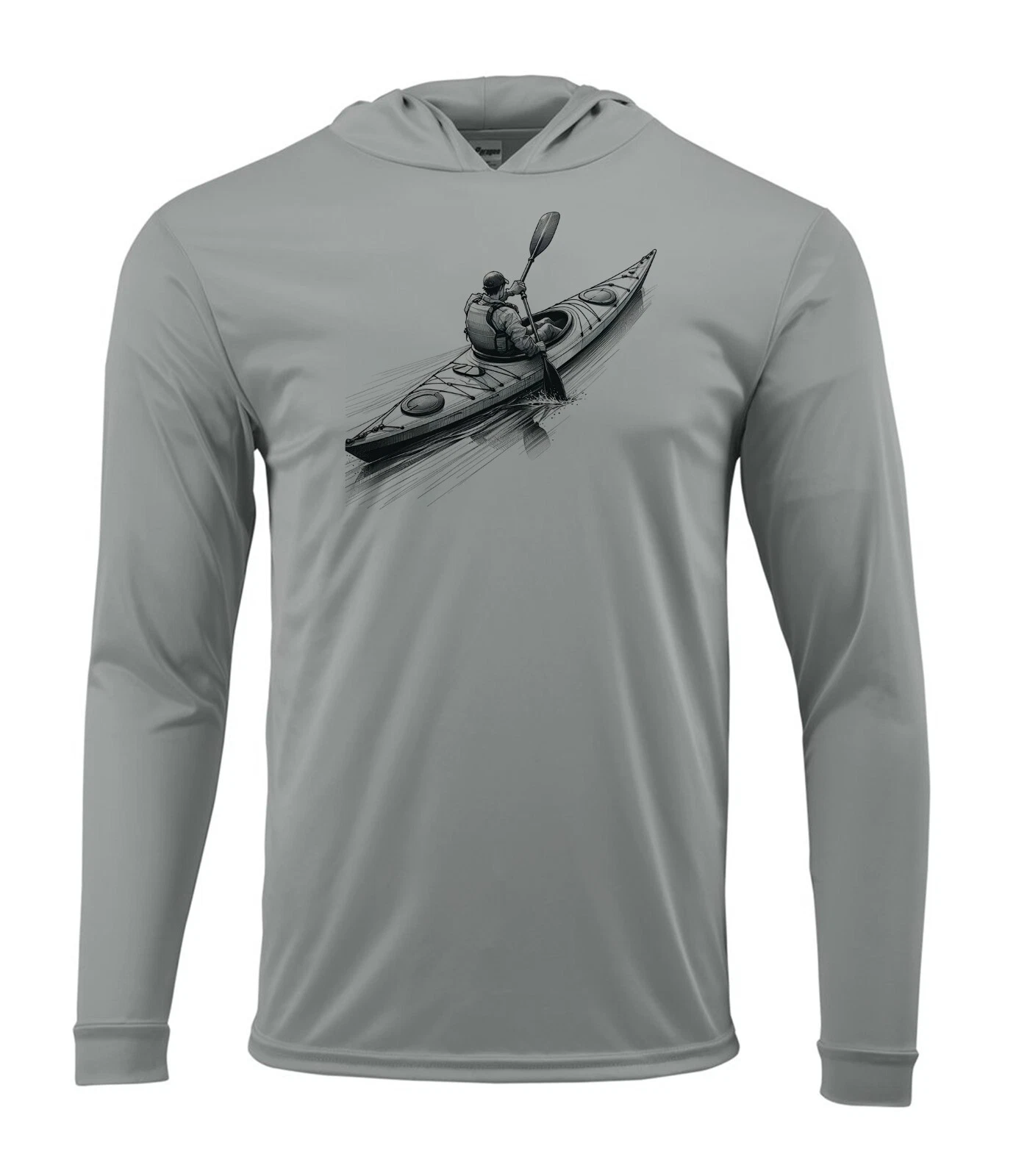 River Life Kayak Rafting UV Protected UPF 50 Long Sleeve T-Shirt Hood WaterSport