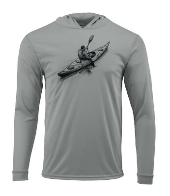 River Life Kayak Rafting UV Protected UPF 50 Long Sleeve T-Shirt Hood WaterSport