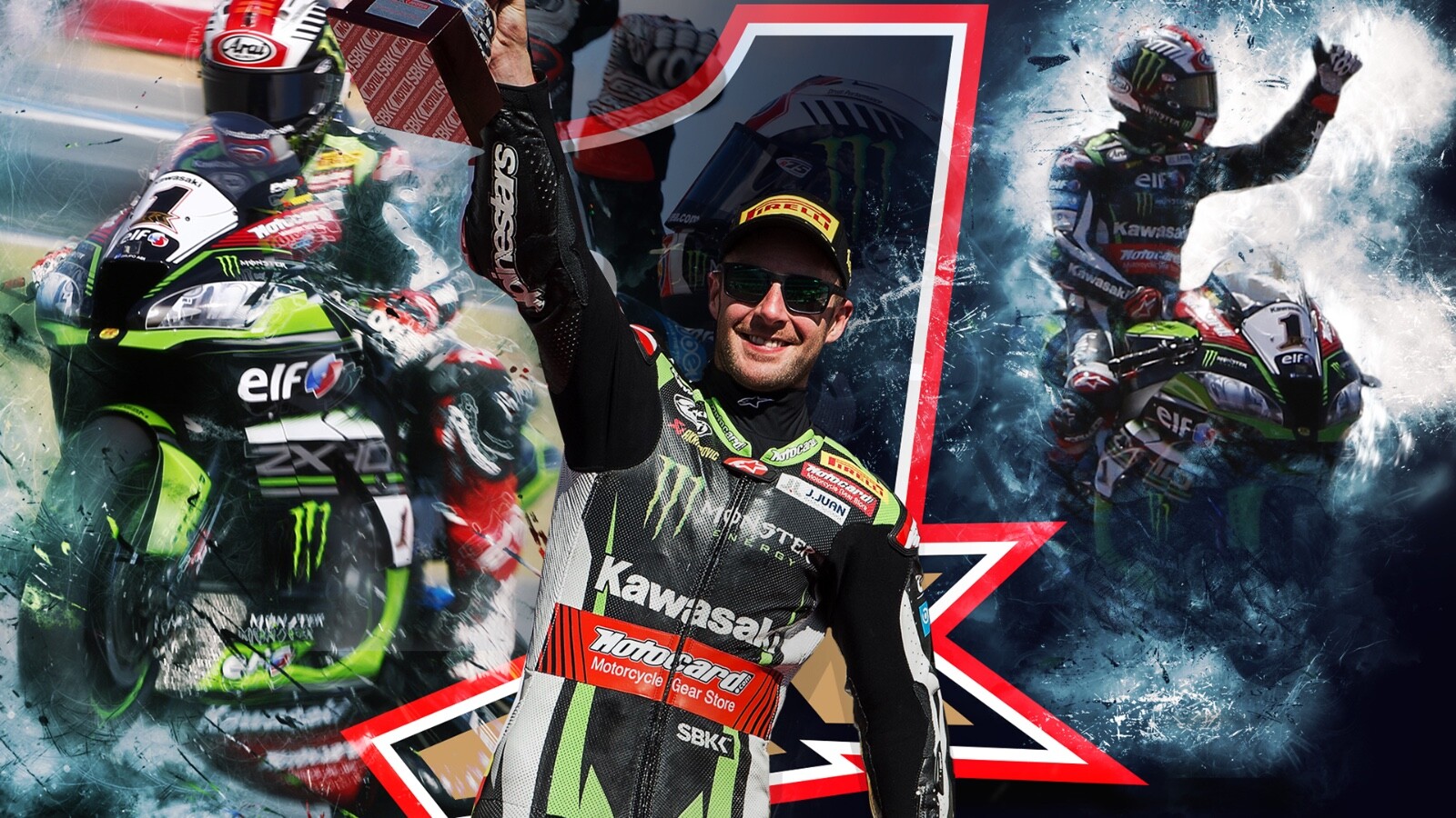 T shirt Campione del Mondo Edizione Limitata Ufficiale Jonathan Rea 2020 6 in una fila