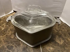 Guardian Ware Pot Aluminum Triangle 11” x 7" X 4.5”Cookware Glass Lid 1950’s