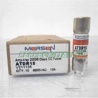 10-Pack Of Ferraz Shamwut ATQR 15 Time-Delay Fuses - 15 Amp (ATQR15)