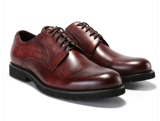 SAOLA Scarpe eleganti stringate marroni sfumate fatte a mano scarpe derby uomo ufficio